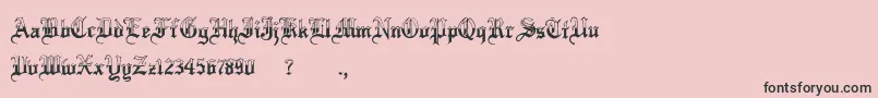 Fonte MinnesotawinterRegular – fontes pretas em um fundo rosa