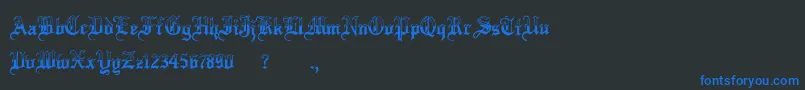 MinnesotawinterRegular-Schriftart – Blaue Schriften auf schwarzem Hintergrund
