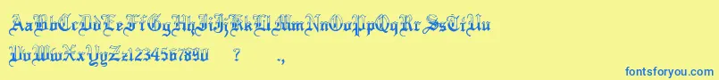 MinnesotawinterRegular Font – Blue Fonts on Yellow Background