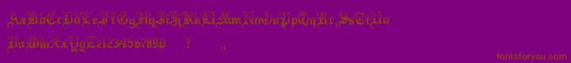 MinnesotawinterRegular-Schriftart – Braune Schriften auf violettem Hintergrund