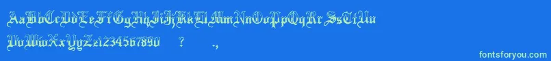 MinnesotawinterRegular-Schriftart – Grüne Schriften auf blauem Hintergrund