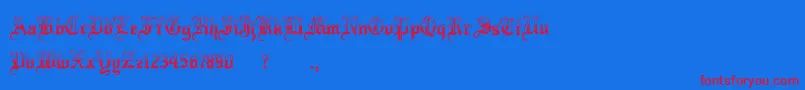 MinnesotawinterRegular Font – Red Fonts on Blue Background