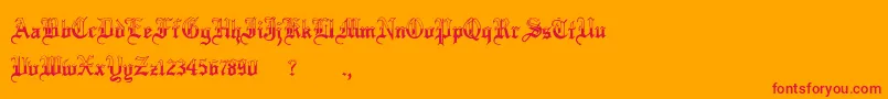 MinnesotawinterRegular Font – Red Fonts on Orange Background
