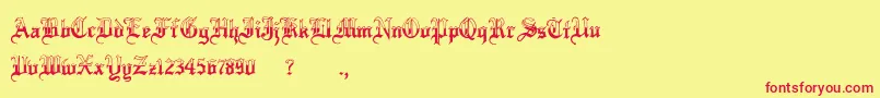 MinnesotawinterRegular Font – Red Fonts on Yellow Background