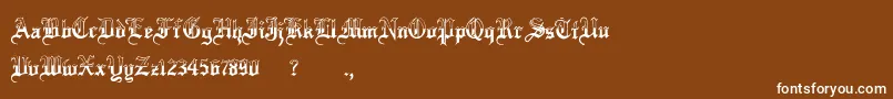 MinnesotawinterRegular-Schriftart – Weiße Schriften auf braunem Hintergrund