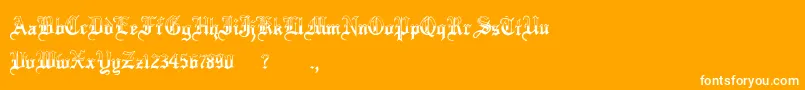 MinnesotawinterRegular-Schriftart – Weiße Schriften auf orangefarbenem Hintergrund