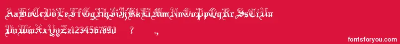 フォントMinnesotawinterRegular – 赤い背景に白い文字