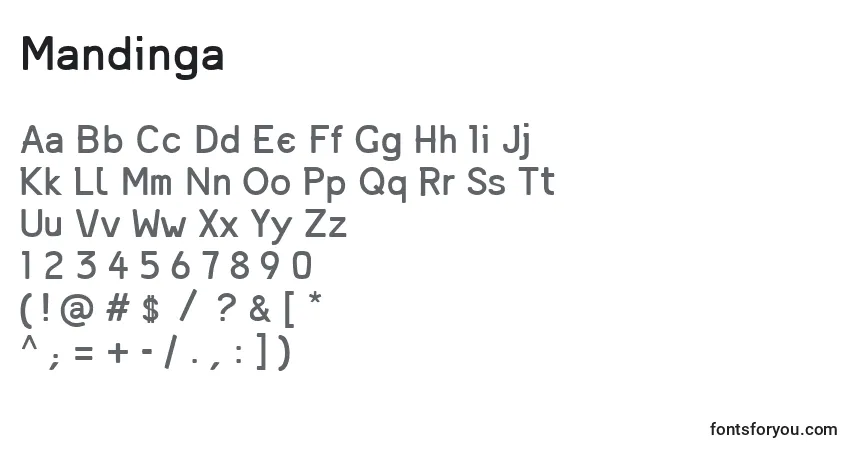 Schriftart Mandinga – Alphabet, Zahlen, spezielle Symbole