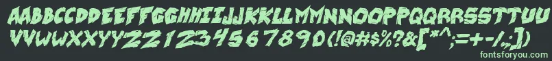 WreckingKrewItalic Font – Green Fonts on Black Background