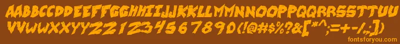 WreckingKrewItalic Font – Orange Fonts on Brown Background