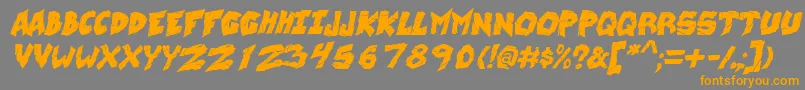 WreckingKrewItalic-Schriftart – Orangefarbene Schriften auf grauem Hintergrund