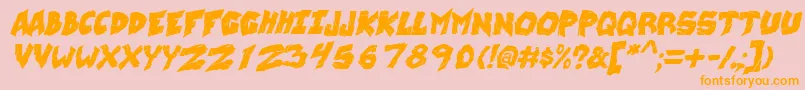 WreckingKrewItalic Font – Orange Fonts on Pink Background