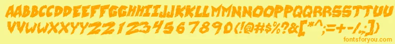 WreckingKrewItalic Font – Orange Fonts on Yellow Background