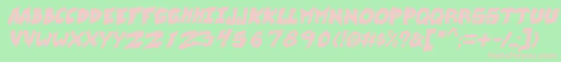 WreckingKrewItalic Font – Pink Fonts on Green Background