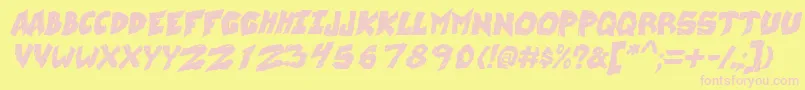 WreckingKrewItalic Font – Pink Fonts on Yellow Background