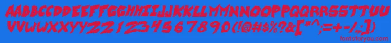 WreckingKrewItalic Font – Red Fonts on Blue Background