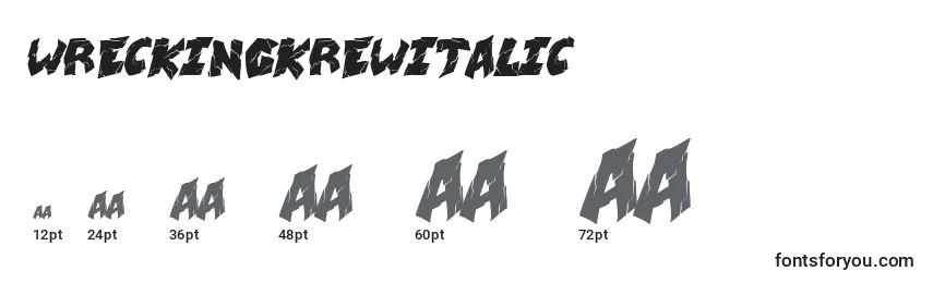 Размеры шрифта WreckingKrewItalic