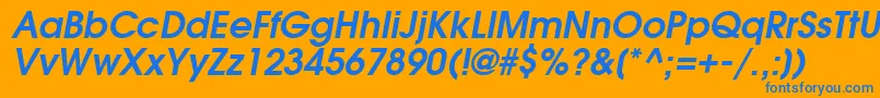 TrendexSsiSemiBoldItalic Font – Blue Fonts on Orange Background