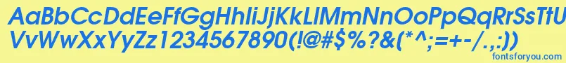 TrendexSsiSemiBoldItalic Font – Blue Fonts on Yellow Background