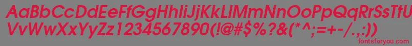 TrendexSsiSemiBoldItalic Font – Red Fonts on Gray Background