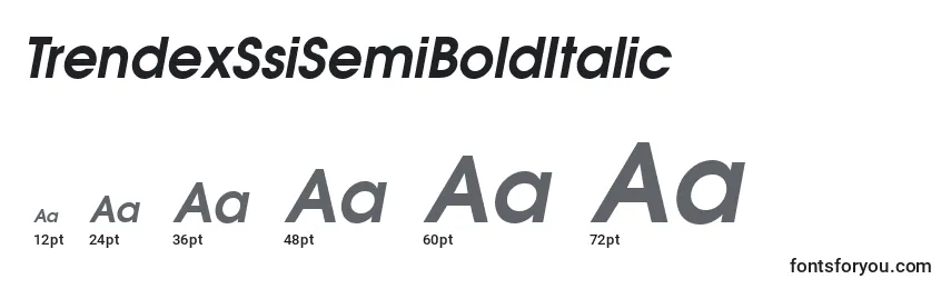TrendexSsiSemiBoldItalic font sizes
