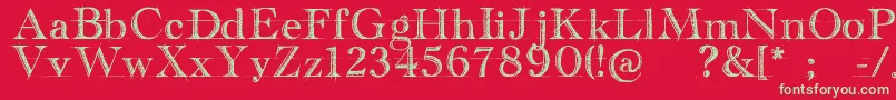 HandwritingDraftFreeVersion Font – Green Fonts on Red Background