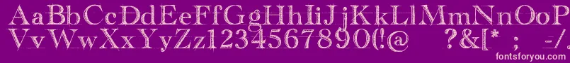 HandwritingDraftFreeVersion Font – Pink Fonts on Purple Background
