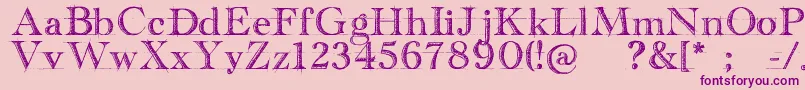 HandwritingDraftFreeVersion Font – Purple Fonts on Pink Background