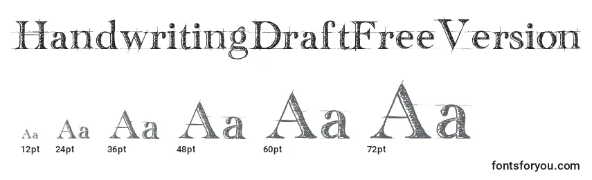 Размеры шрифта HandwritingDraftFreeVersion