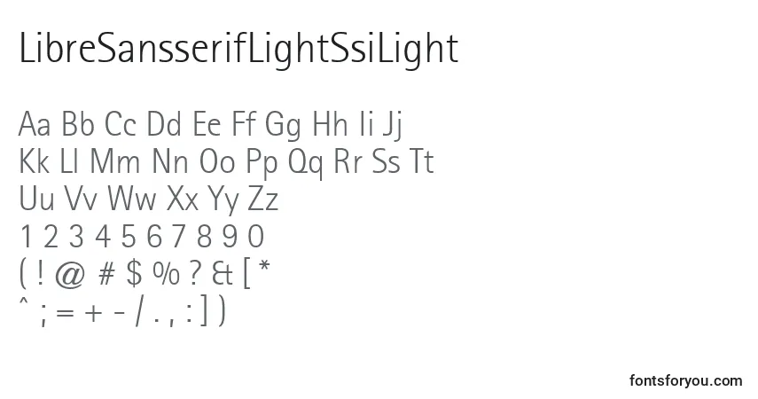 A fonte LibreSansserifLightSsiLight – alfabeto, números, caracteres especiais