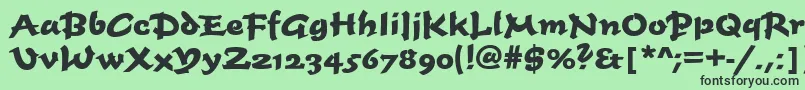 フォントTimescrdbol – 緑の背景に黒い文字