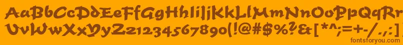 Timescrdbol Font – Brown Fonts on Orange Background