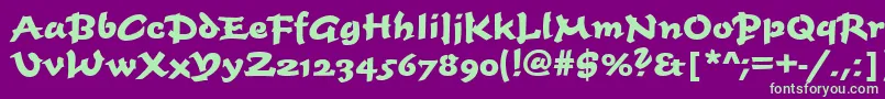 Timescrdbol Font – Green Fonts on Purple Background