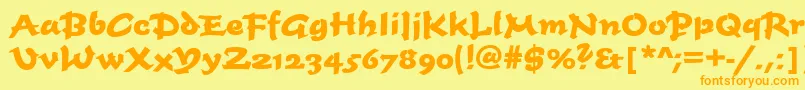 Timescrdbol Font – Orange Fonts on Yellow Background