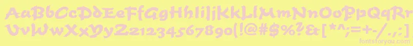 Timescrdbol Font – Pink Fonts on Yellow Background