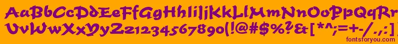 Timescrdbol Font – Purple Fonts on Orange Background