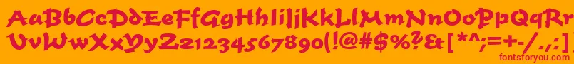 Timescrdbol Font – Red Fonts on Orange Background