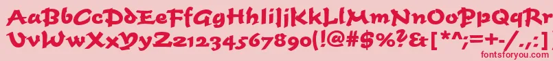 Timescrdbol Font – Red Fonts on Pink Background