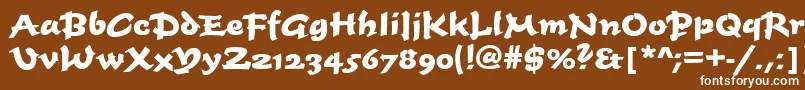 フォントTimescrdbol – 茶色の背景に白い文字