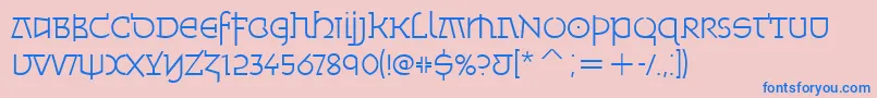 Weitere Informationen zur MinskaLightItcTt-Schriftart MinskaLightItcTt-Schriftart – Blaue Schriften auf rosa Hintergrund