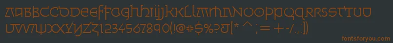 MinskaLightItcTt-Schriftart – Braune Schriften auf schwarzem Hintergrund