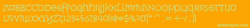 MinskaLightItcTt-Schriftart – Grüne Schriften auf orangefarbenem Hintergrund