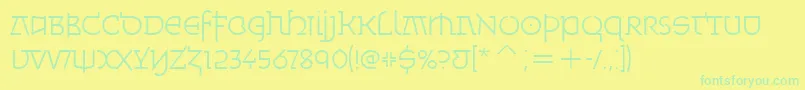 MinskaLightItcTt-fontti – vihreät fontit keltaisella taustalla