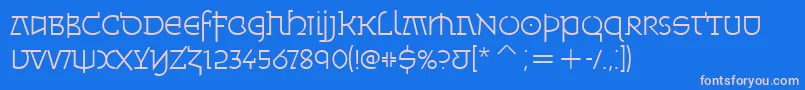 MinskaLightItcTt-Schriftart – Rosa Schriften auf blauem Hintergrund