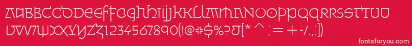 MinskaLightItcTt-fontti – vaaleanpunaiset fontit punaisella taustalla