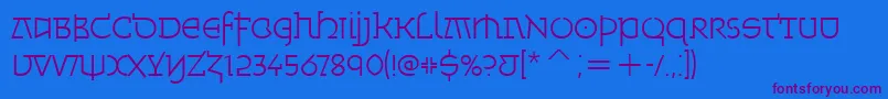 Weitere Informationen zur MinskaLightItcTt-Schriftart MinskaLightItcTt-Schriftart – Violette Schriften auf blauem Hintergrund