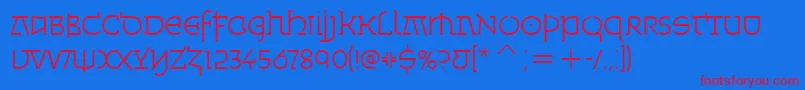フォントMinskaLightItcTt – 赤い文字の青い背景