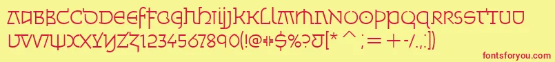 MinskaLightItcTt Font – Red Fonts on Yellow Background