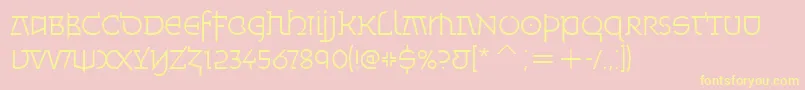 MinskaLightItcTt-Schriftart – Gelbe Schriften auf rosa Hintergrund