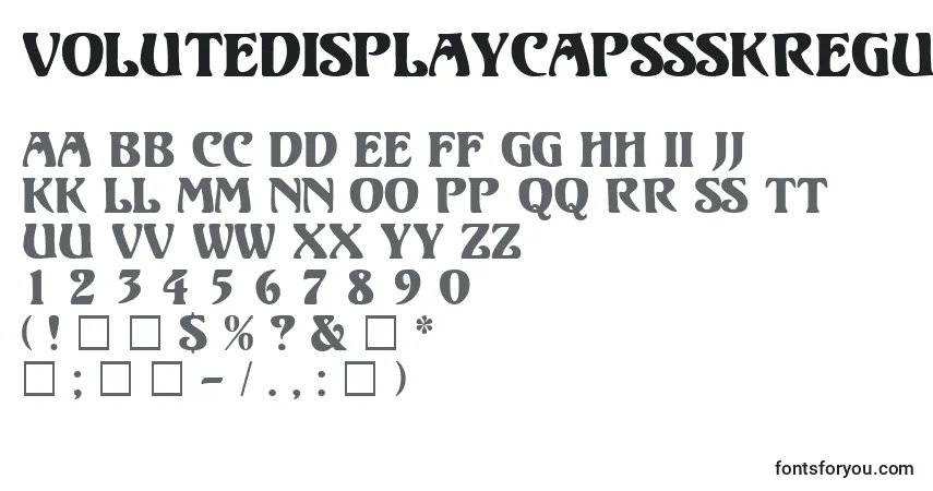 Fuente VolutedisplaycapssskRegular - alfabeto, números, caracteres especiales